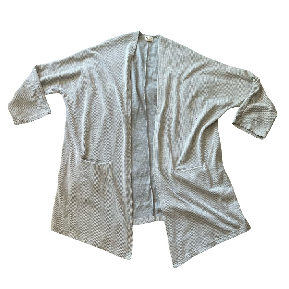 DONNI. Ribbed Open Front Cardigan